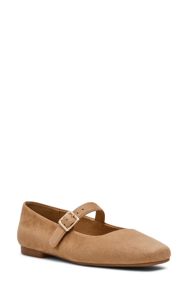 アンクライン レディース シューズ パンプス Anne Klein Mabel Mary Jane Flat Sand Suede サンド｜ReVida 店