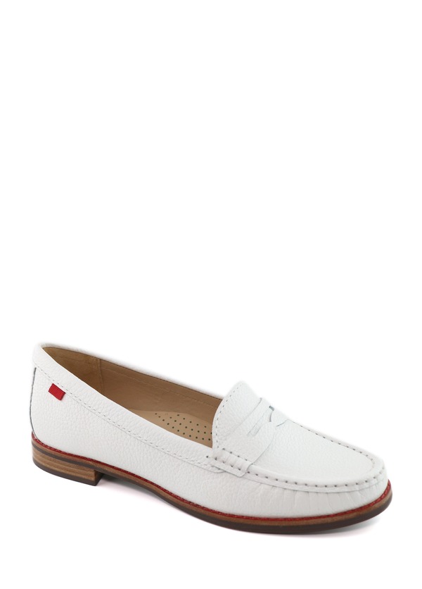 マークジョセフニューヨーク レディース シューズ パンプス なめし革 置き目毛革 Marc Joseph New York East Village Patent Leather Penny Loafer White Pearlized Grainy 白いこと
