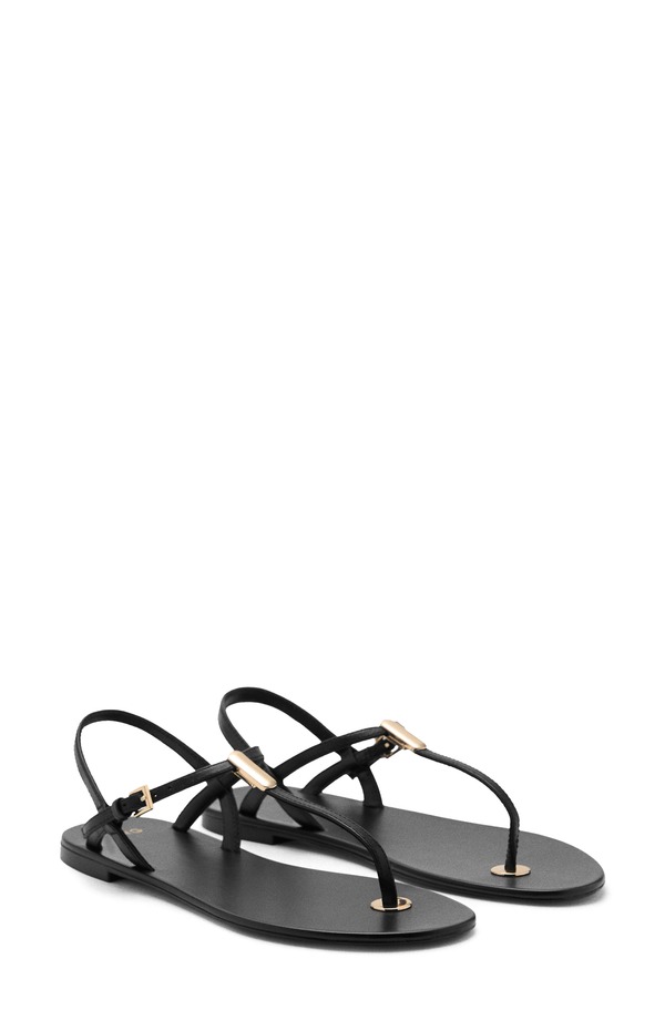 マンゴ レディース シューズ サンダル アンクル MANGO Ankle Strap Sandal Black 黒いこと