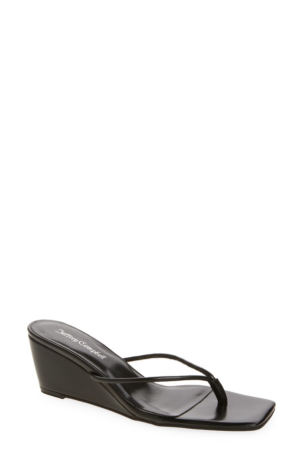 ジェフリー キャンベル レディース シューズ パンプス Jeffrey Campbell Simplicity Wedge Flip Flop Black 黒いこと