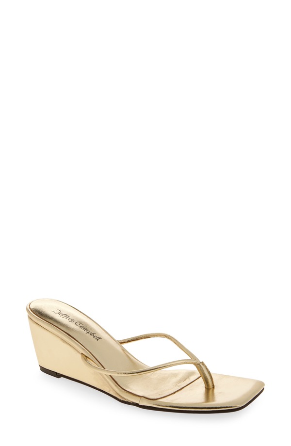 ジェフリー キャンベル レディース シューズ パンプス Jeffrey Campbell Simplicity Wedge Flip Flop Gold ゴールド