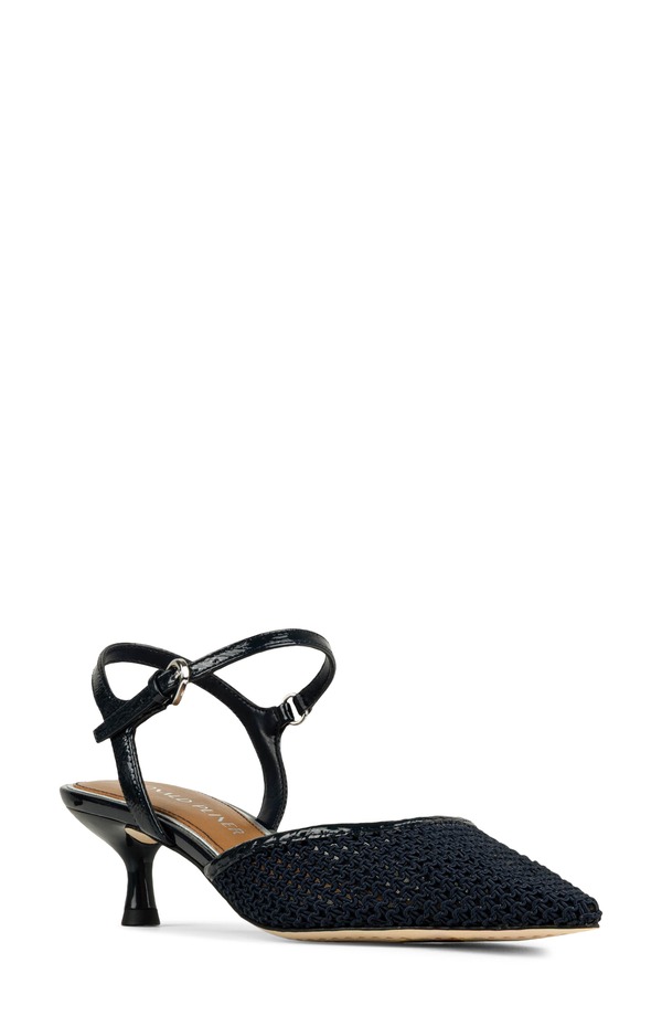 ドナルドプリネール レディース シューズ パンプス アンクル 踵 Donald Pliner Ankle Strapointed Toe Kitten Heel Pump Navy 米国海軍