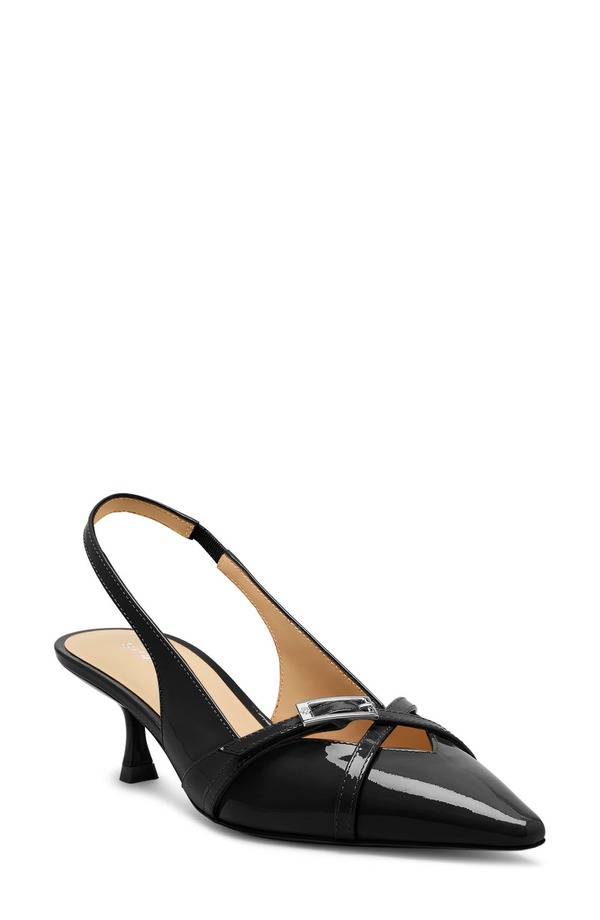 スチュアート ワイツマン レディース シューズ パンプス 踵 Stuart Weitzman Georgie Kitten Heel Slingback Pump Black 黒いこと