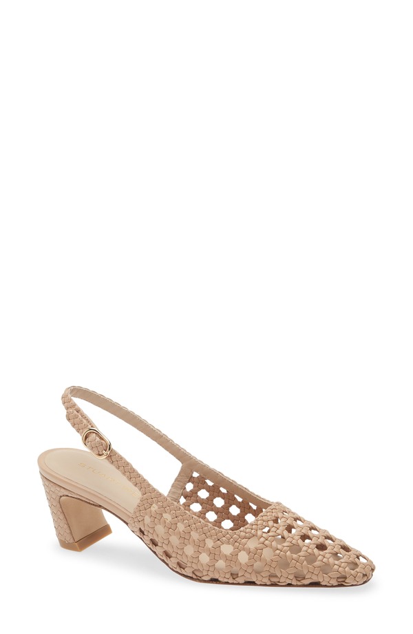 スチュアート ワイツマン レディース シューズ パンプス Stuart Weitzman Stassi Woven Slingback Pump Adobe