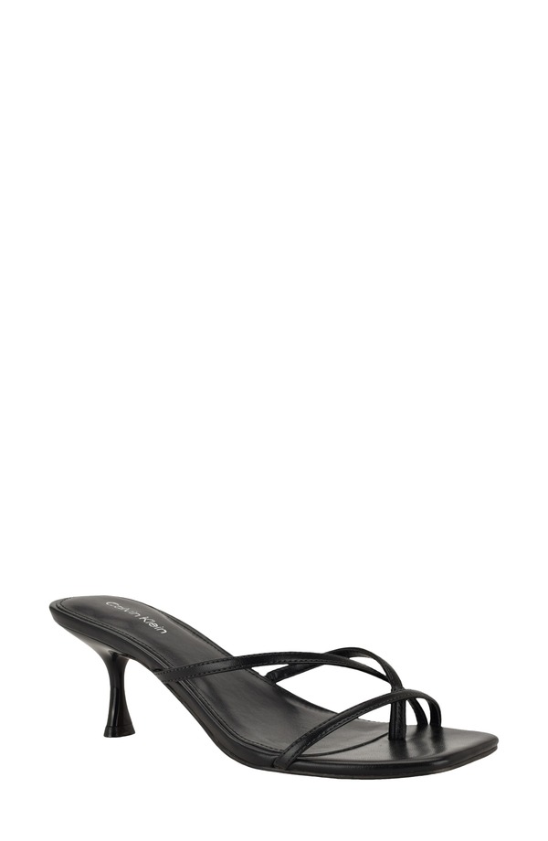 カルバンクライン レディース シューズ パンプス サンダル Calvin Klein Axella Toe Loop Sandal Black 黒いこと