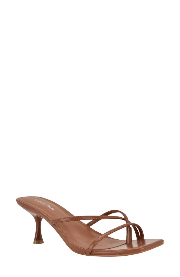 カルバンクライン レディース シューズ パンプス サンダル Calvin Klein Axella Toe Loop Sandal Dark Natural
