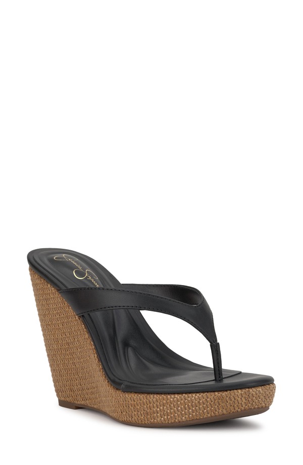 ジェシカシンプソン レディース シューズ パンプス プラットホーム Jessica Simpson Jyseta Platform Wedge Flip Flop Black 03 黒いこと