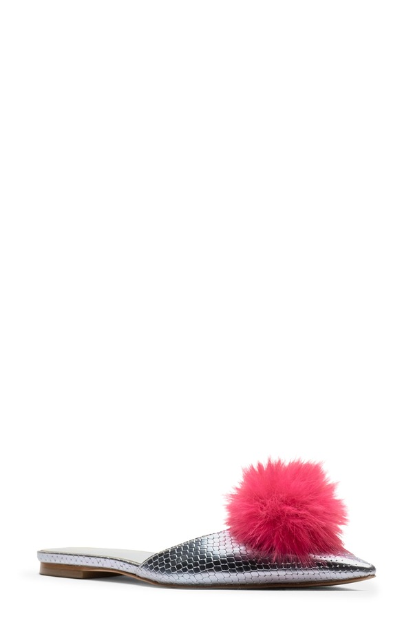 フランセスバレンタイン レディース シューズ パンプス Frances Valentine Pauline Pom Pointed Toe Mule Light Blue W/ Red 青碧