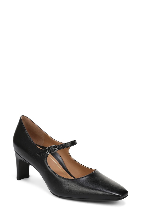 バイオニック レディース シューズ 踵 Vionic Samira Pump Black Leather 黒いこと