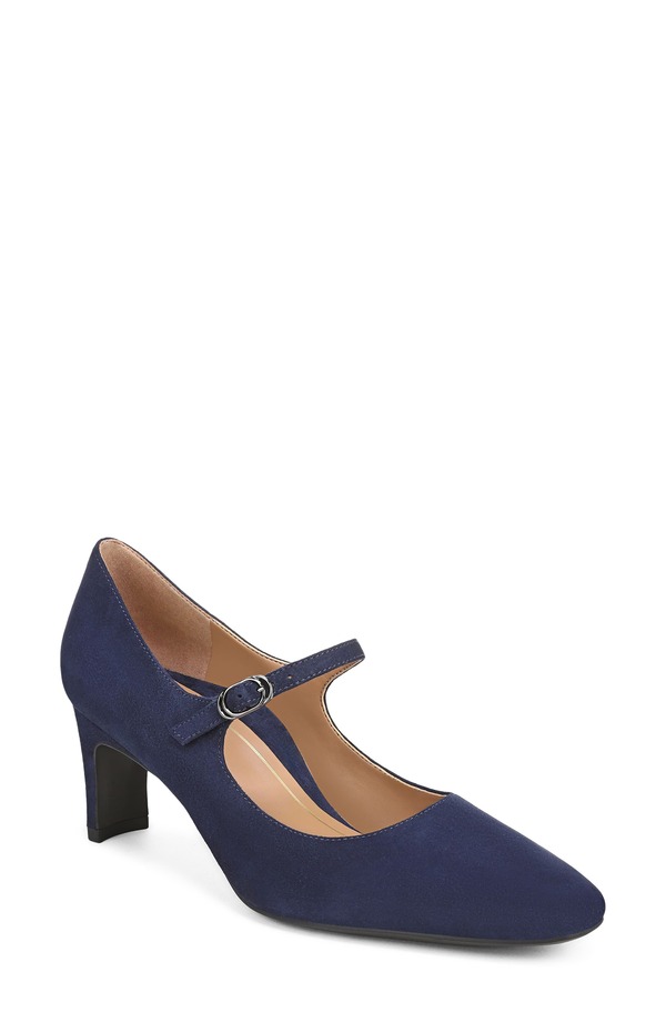 バイオニック レディース シューズ 踵 Vionic Samira Pump Navy Blazer Suede 米国海軍