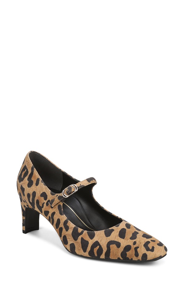 バイオニック レディース シューズ 踵 Vionic Samira Pump Tan Leopard Suede タン