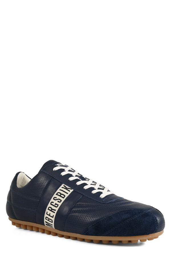 ビッケンバーグス メンズ シューズ スニーカー ロゴタイプ BIKKEMBERGS Logo Stripe Sneaker Navy 米国海軍