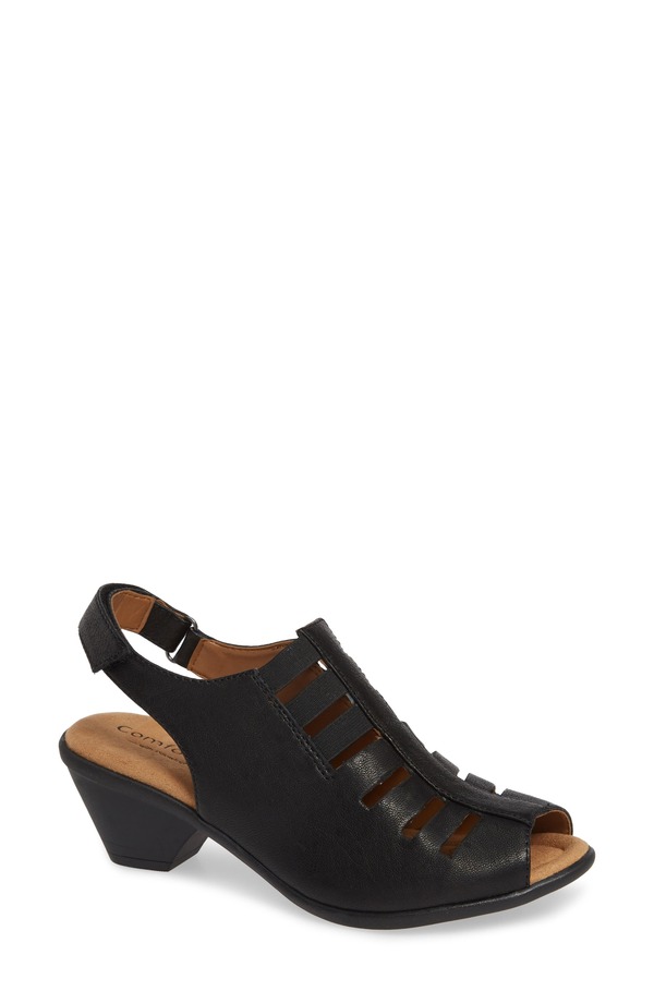コンフォーティバ レディース シューズ パンプス サンダル Comfortiva Faye Sandal Black Leather 黒いこと