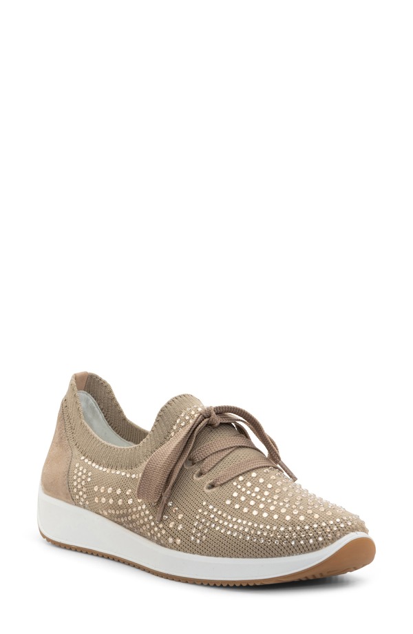 アラ レディース シューズ スニーカー スピード競技 ara Lisbon Lace-Up Sneaker Beige ベージュ