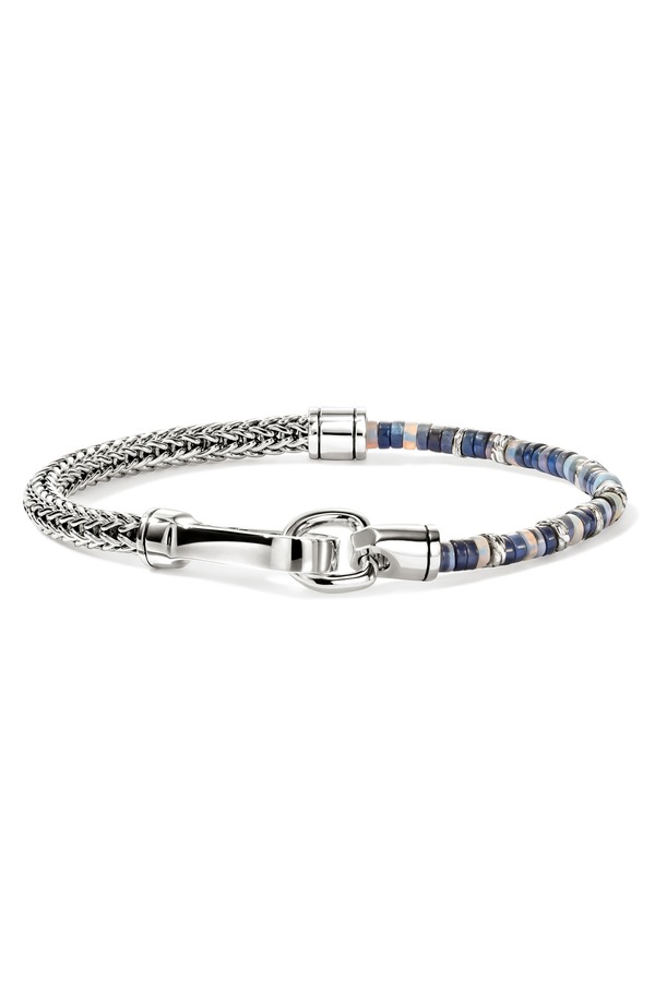 ジョン・ハーディー メンズ 付属物 ブレスレット・バングル・アンクレット John Hardy Men\u0027s Heishi \u0026 Chain Bracelet Silver/ Opal しろがね色