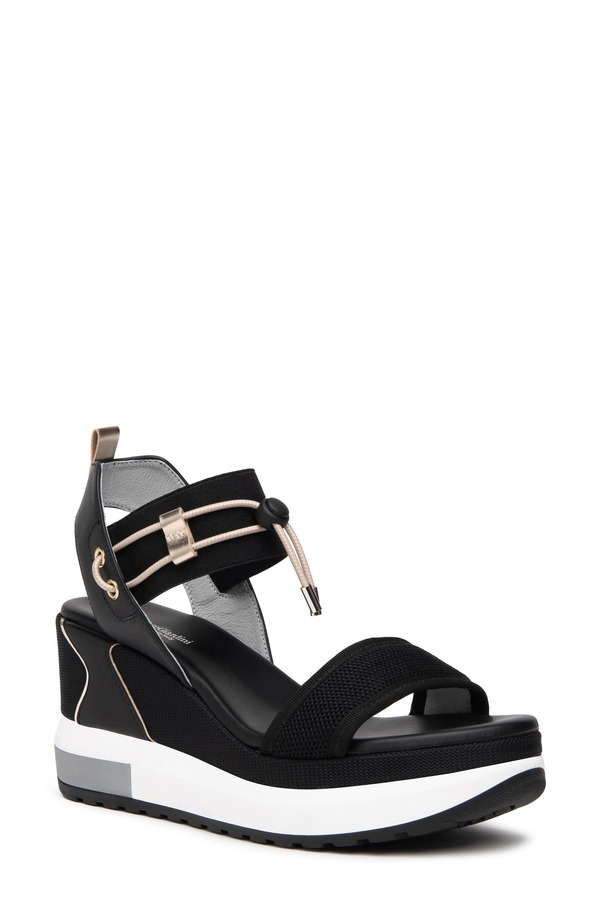 ネーロ ジャルディーニ レディース シューズ パンプス プラットホーム サンダル NeroGiardini Bungee Platform Wedge Sandal Black 黒いこと
