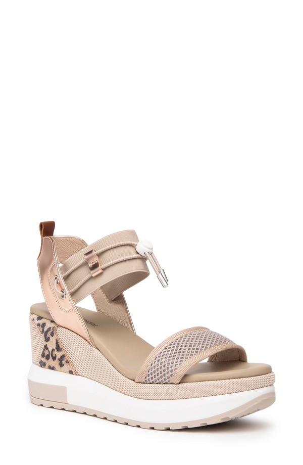 ネーロ ジャルディーニ レディース シューズ パンプス プラットホーム サンダル NeroGiardini Bungee Platform Wedge Sandal Taupe / Rose Gold トープ