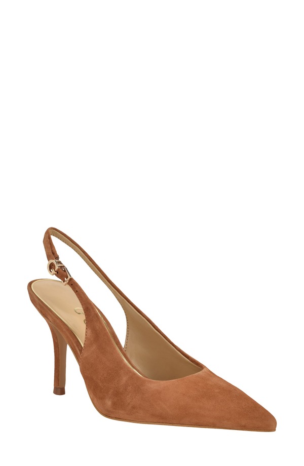 ゲス レディース シューズ 踵 GUESS Princelsa Slingback Pump Brown 赤銅色