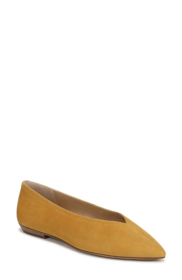 ヴェロニカ ベアード レディース シューズ パンプス Veronica Beard Bancroft Pointed Toe Flat Mustard Yellow Suede 黄色