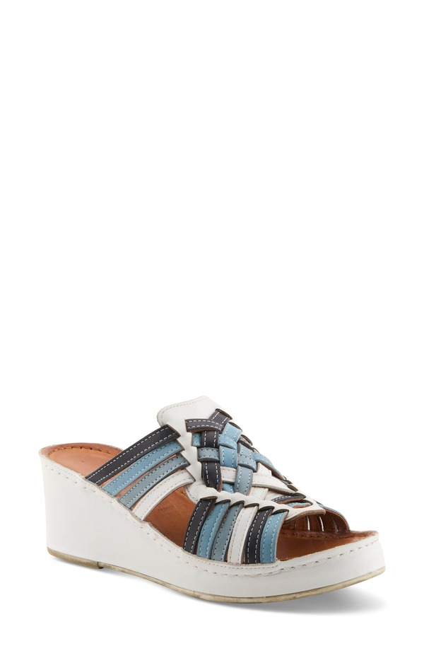 春月踏み段 レディース シューズ パンプス プラットホーム サンダル Spring Step Nokiah Platform Wedge Sandal White Multi 白いこと