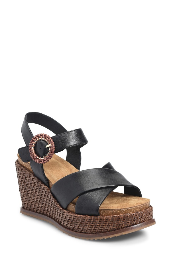 エスエフエフティ レディース シューズ パンプス プラットホーム サンダル Sfft Dorathy Slingback Platform Wedge Sandal Black 黒いこと
