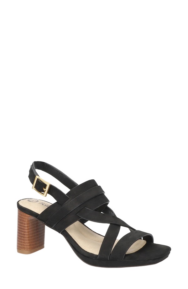 ベラヴィータ レディース シューズ 踵 サンダル Bella Vita Desoto Slingback Sandal Black Leather 黒いこと