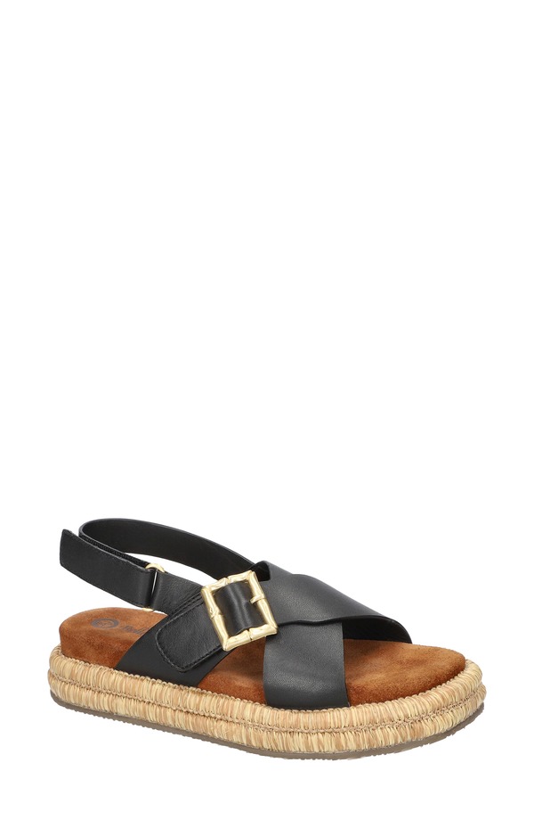 ベラヴィータ レディース シューズ サンダル Bella Vita Jaylyn Slingback Sandal Black Leather 黒いこと