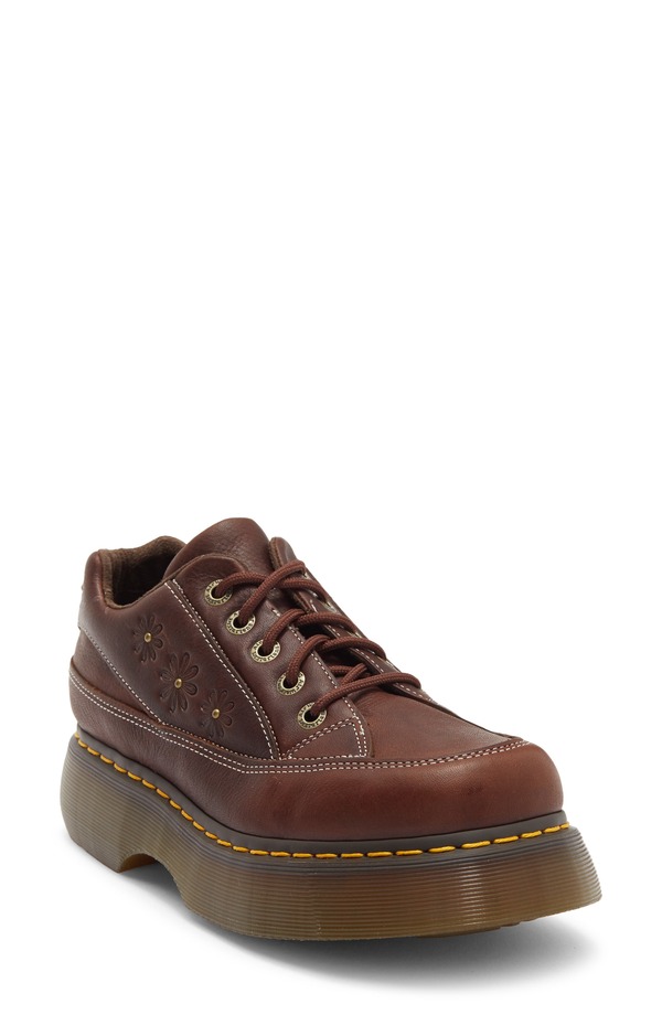 御医者さんマーチン レディース シューズ オックスフォード プラットホーム Dr. Martens Buzz 5i Flower Platform Oxfordark Brown 赤銅色