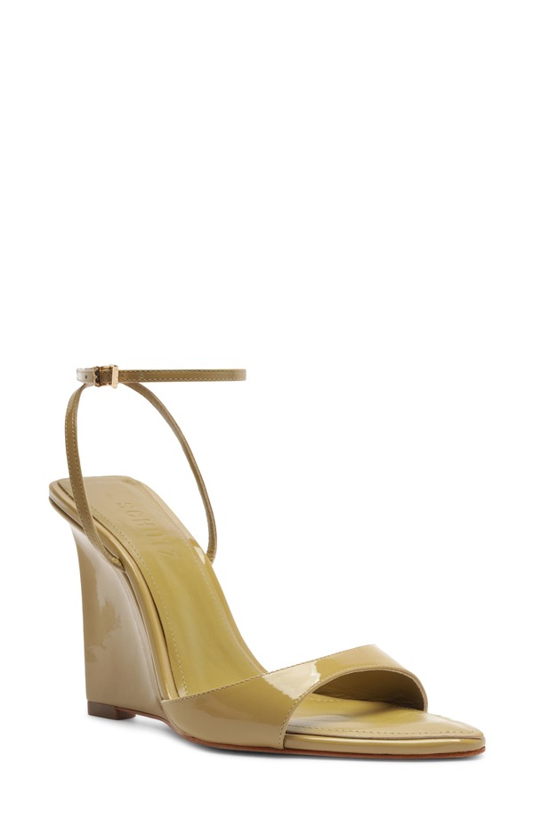 シュッツ レディース シューズ パンプス サンダル アンクル Schutz Elodie Ankle Strap Wedge Sandal Ecru Olive エクリュ