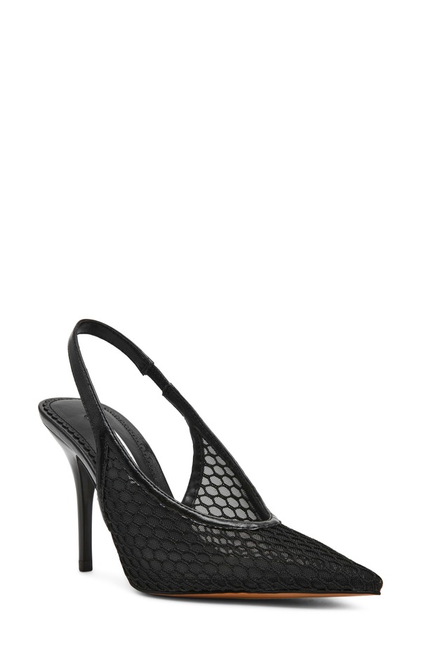 スティーブ マデン レディース シューズ パンプス サンダル Steve Madden Andromeda Slingback Sandal Black Mesh 黒いこと