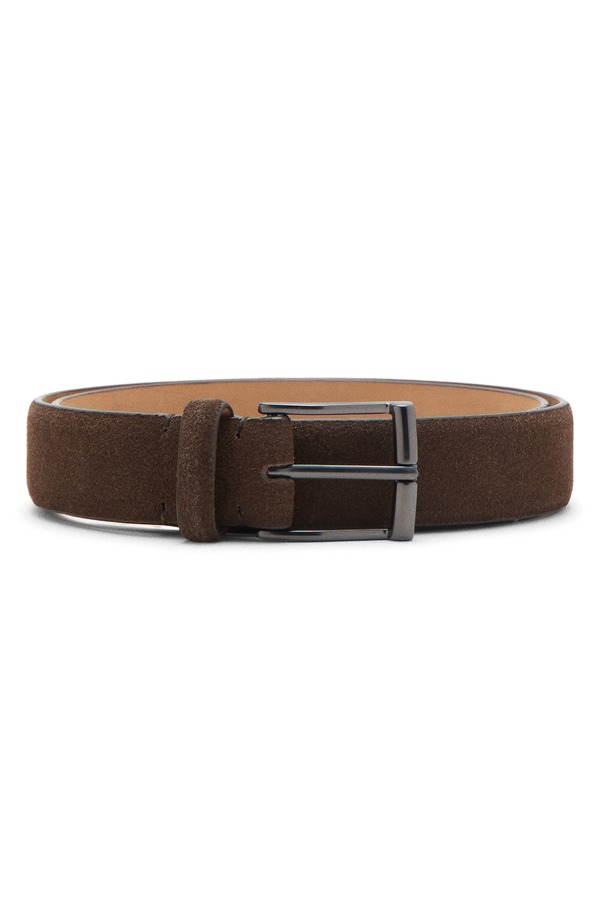マンゴ メンズ 付属品 胴締め スエードクロス MANGO Suede Belt Brown 赤銅色