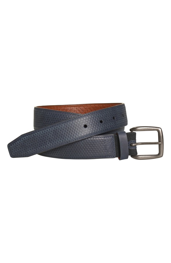 ジョンストンアンドマーフィー メンズ 付属品 胴締め なめし革 Johnston \u0026 Murphy XC4 Burnished Leather Belt Navy 米国海軍