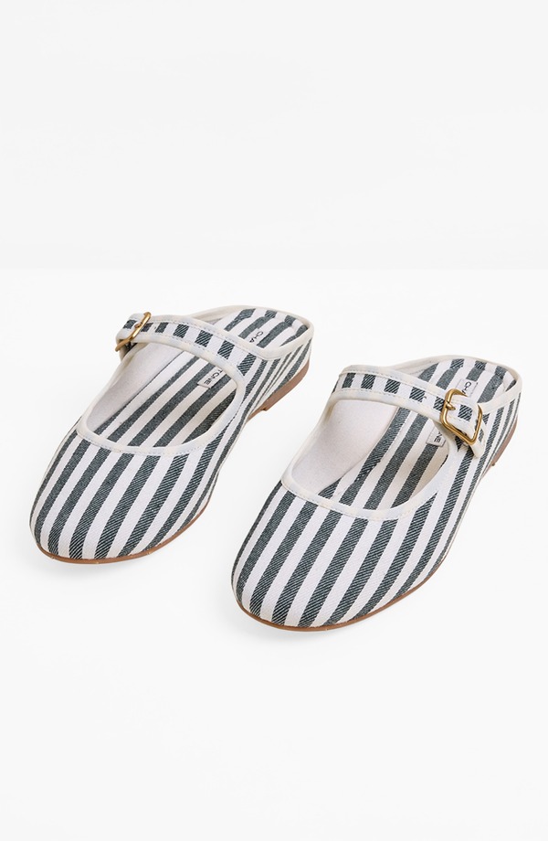 シャーロットストーン レディース シューズ パンプス Charlotte Stone Willow Mary Jane Ballet Slide Juniper Stripe 縞模様