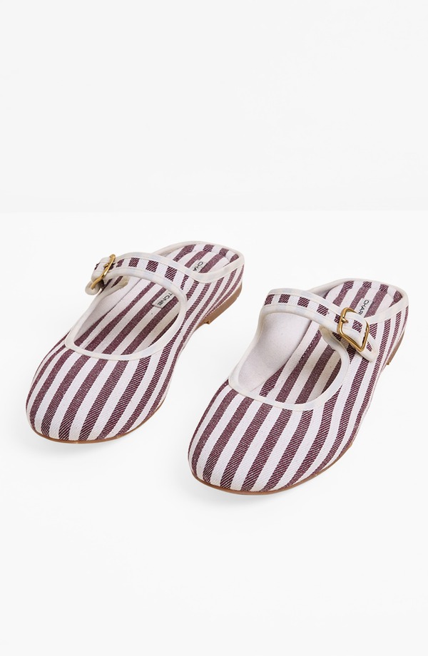 シャーロットストーン レディース シューズ パンプス Charlotte Stone Willow Mary Jane Ballet Slide Umber Stripe 縞模様