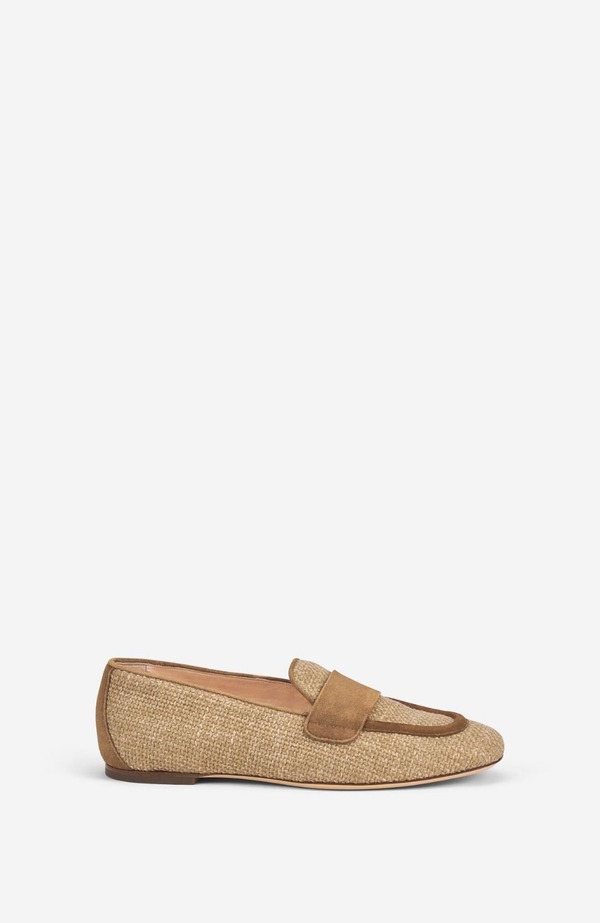 エージーエル レディース シューズ パンプス AGL Sheryl Raffia Moccasin Brown Knit Fabric 赤銅色
