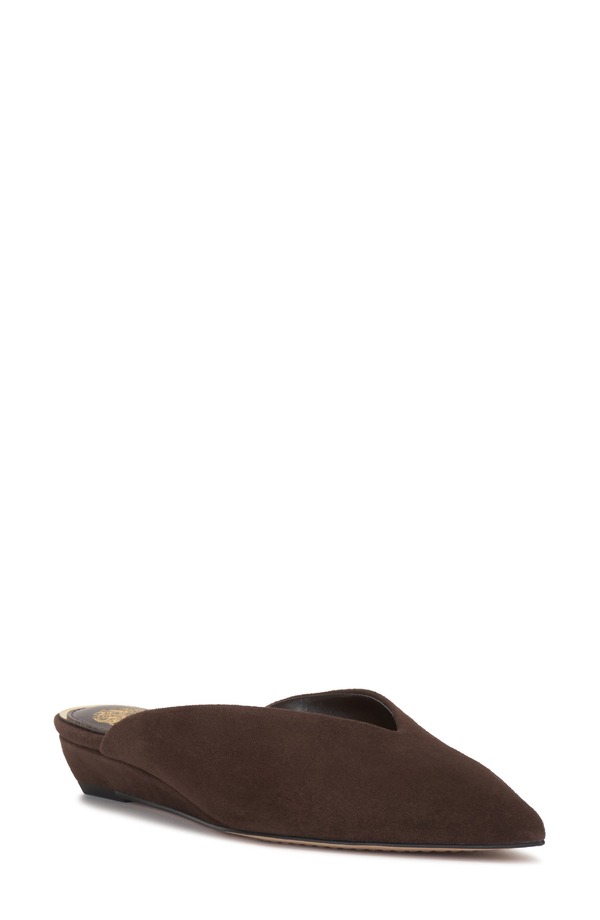 ヴィンスカムート レディース シューズ 踵 Vince Camuto Vinia Pointed Toe Wedge Mule Brownie