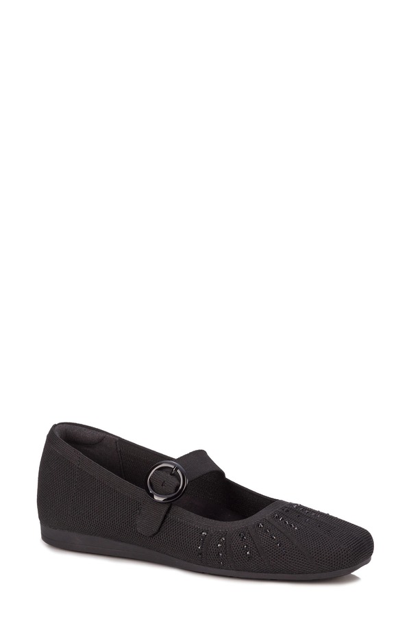 ロスハンマーソン レディース シューズ パンプス Ros Hommersonaomi Mary Jane Flat Black Rhinestone Knit 黒いこと