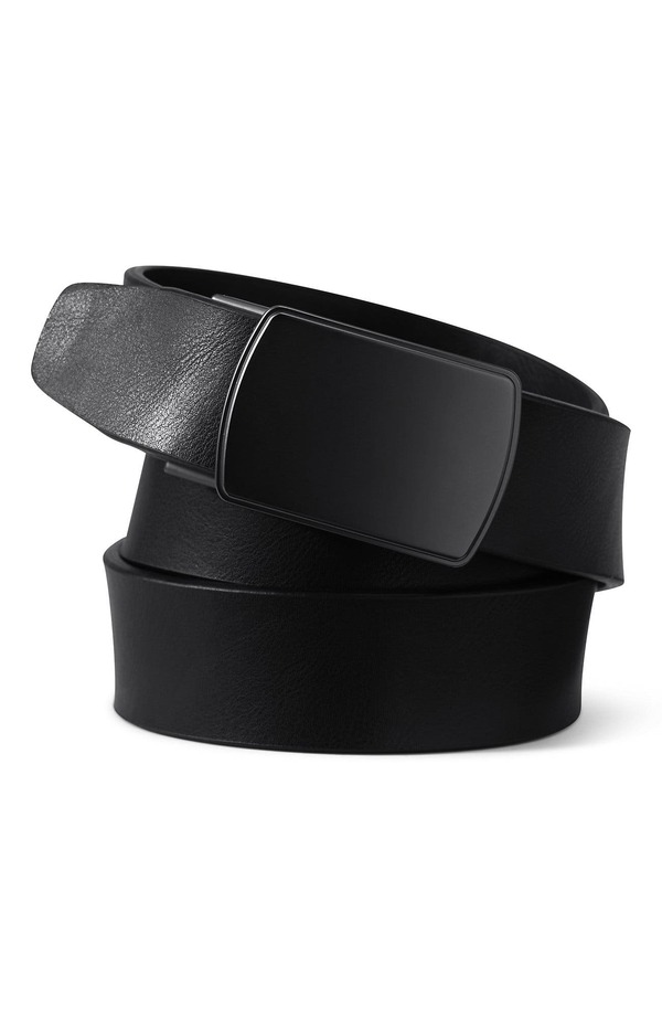 ランズ挙げ句の果て メンズ 付属品 胴締め なめし革 Lands\u0027 End Leather Adjustable Slide Belt Black 黒いこと