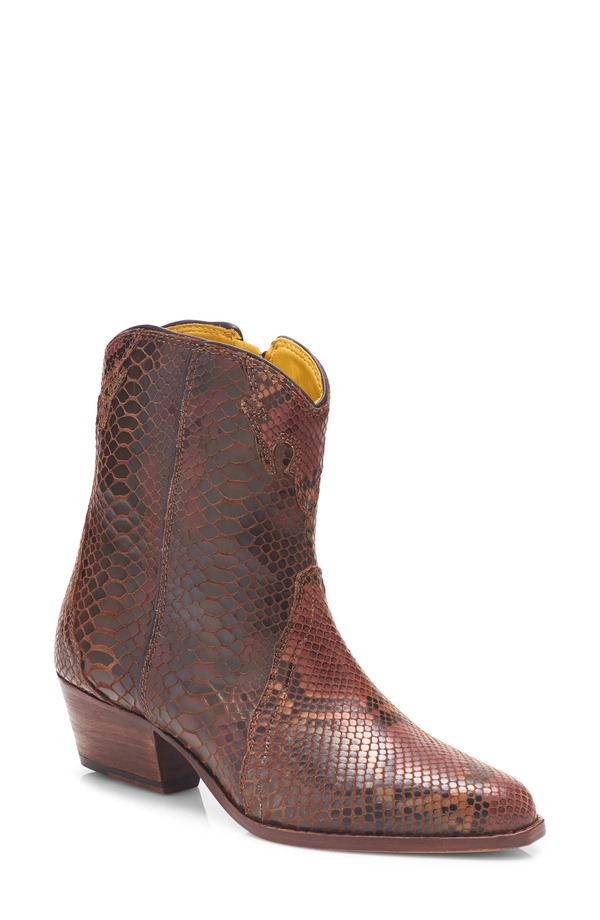 フリーピープル レディース シューズ ブーツ・レインブーツ Free People New Frontier Western Bootie Snake Print Leather