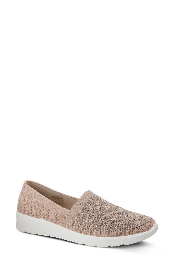 フレクサス レディース シューズ スニーカー Flexus by Spring Step Century Slip-On Sneaker Champagne Fabric 三鞭酒
