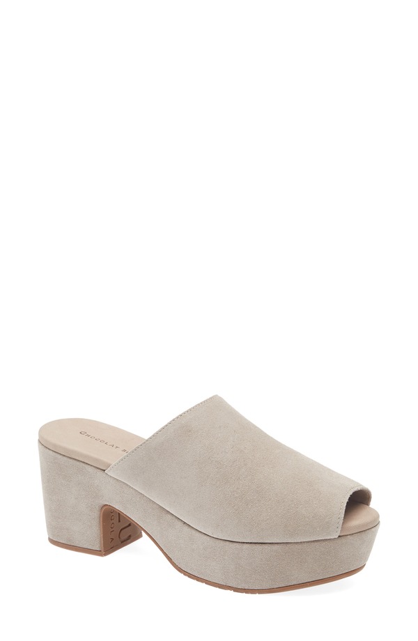 黒茶青み レディース シューズ パンプス プラットホーム サンダル Chocolat Blu Platform Slide Sandal Mushroom