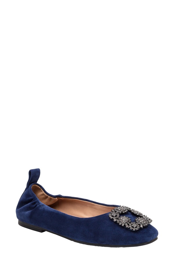 リネアパウロ レディース シューズ パンプス Linea Paolo Minax Embellished Ballet Flat Navy 米国海軍