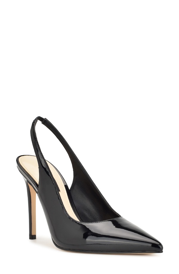 ナインウェスト レディース シューズ 踵 Nine West Feather Slingback Pointed Toe Pump Black 黒いこと