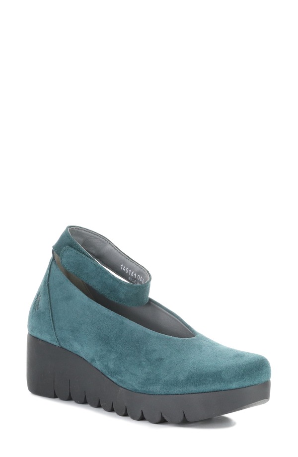 飛球英国の首都 レディース シューズ パンプス プラットホーム アンクル Fly London Vily Ankle Straplatform Wedge Pumpetrol