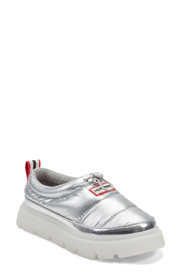 狩り人 レディース シューズ サンダル プラットホーム Hunter Madi Platform Puffer Slipper Silver/ Silver しろがね色
