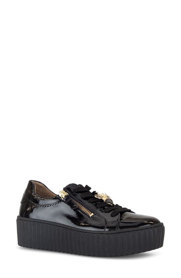 ガどんぶり鉢 レディース シューズ スニーカー プラットホーム Gabor 63.201 Platform Sneaker Black 黒いこと