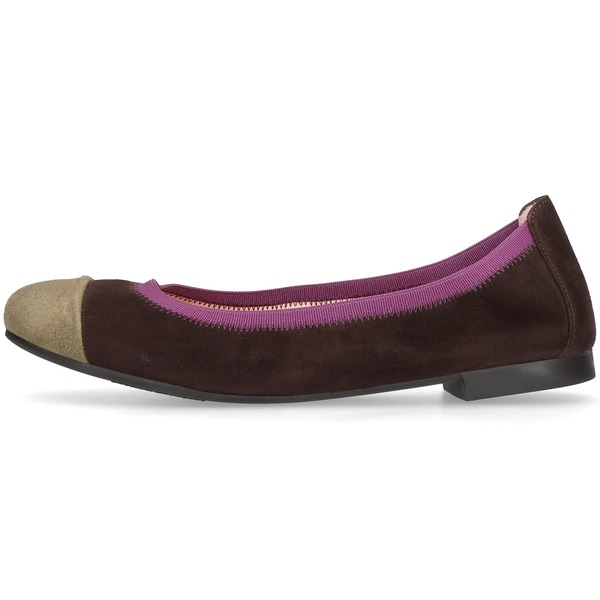 プリティ・バレリーナ レディース シューズ パンプス Pretty Ballerinas Round toelasticated ballet flat Brown 赤銅色