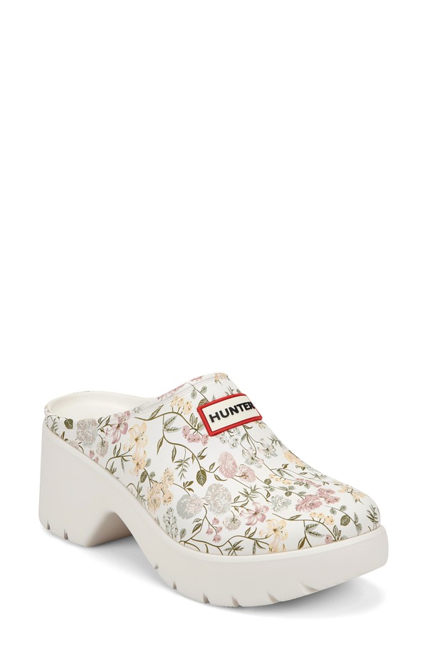 狩り人 レディース シューズ サンダル 御花柄 御花 Hunter Anika Floral Waterproof Clog Ivory 象牙色