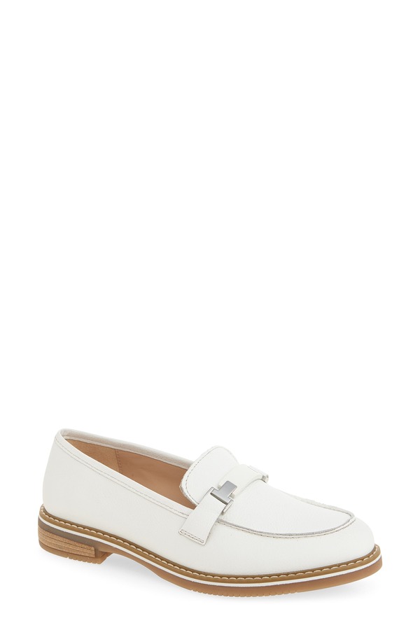 アラ レディース シューズ オックスフォード 置き目毛皮 arangelica Bit Apron Toe Loafer White 白いこと