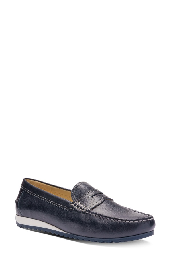 アラ レディース シューズ パンプス 置き目毛革 ara Nomad Penny Loafer Navy 米国海軍